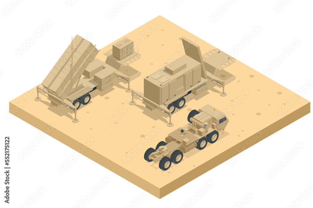Isometric Mobile surface-to-air missile or anti-ballistic missile ...