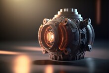 Steampunk Device Consisting Of Mechanisms. Metal, Mechanical Device. 3d Illustration Generative Ai