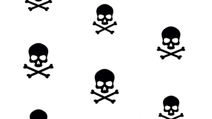 Sticker - skull and bones pattern animation