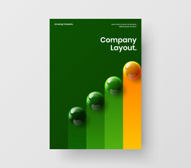 Wall Mural - original 3d spheres presentation layout. simple corporate identity a4 design vector template.