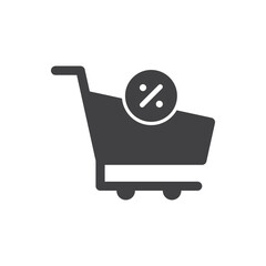 Wall Mural - Shopping Cart With Discount Offer Icon