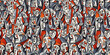 Abstract cubist portrait faces as seamless texture wallpaper (Generative AI)