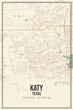 © Rezona - Retro US city map of Katy, Texas. Vintage street map.