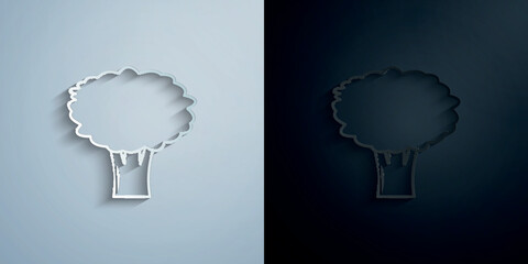 Poster - Broccoli paper icon with shadow vector illustration