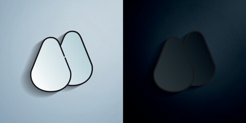Poster - Avocado paper icon with shadow vector illustration