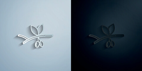 Poster - Olive paper icon with shadow vector illustration