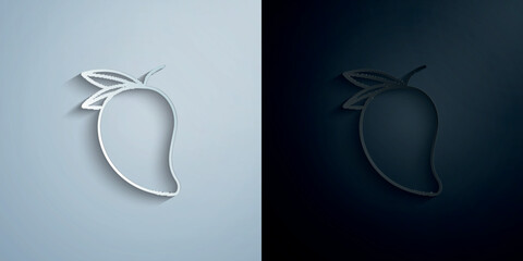Poster - Mango paper icon with shadow vector illustration