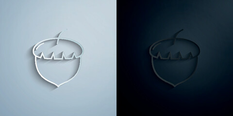 Poster - Acorn paper icon with shadow vector illustration
