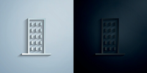 Poster - Building paper icon with shadow vector illustration