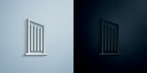 Poster - Skyscraper, building paper icon with shadow vector illustration
