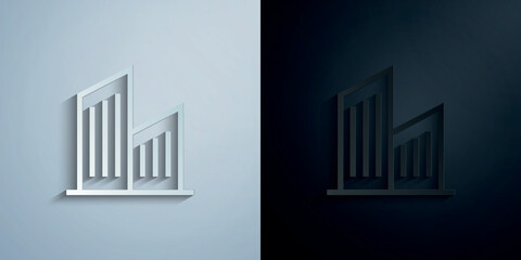 Poster - Skyscraper, building paper icon with shadow vector illustration
