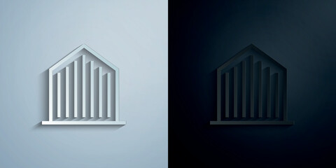 Poster - Building paper icon with shadow vector illustration