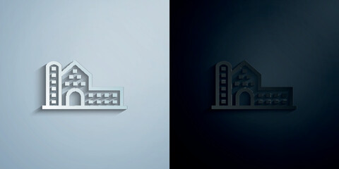 Poster - Building paper icon with shadow vector illustration