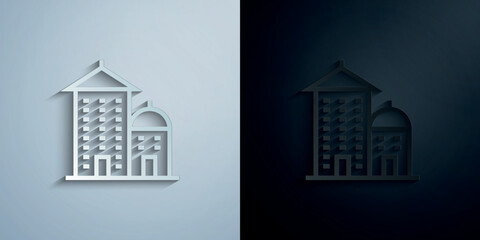 Poster - Building paper icon with shadow vector illustration