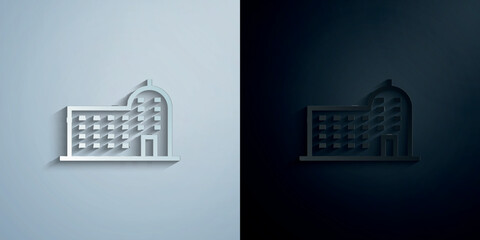 Poster - Building paper icon with shadow vector illustration