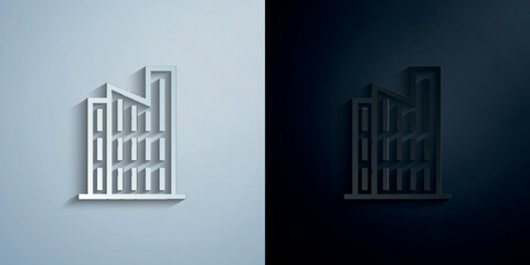 Poster - Building paper icon with shadow vector illustration