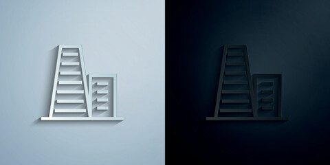 Poster - Building paper icon with shadow vector illustration