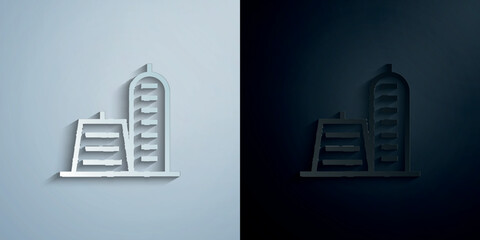 Poster - Building paper icon with shadow vector illustration