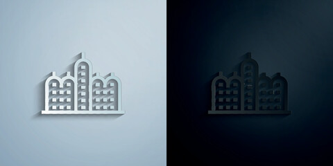 Poster - Building paper icon with shadow vector illustration