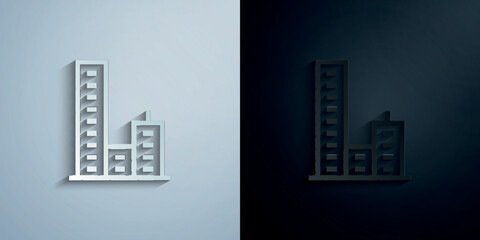Poster - Building paper icon with shadow vector illustration