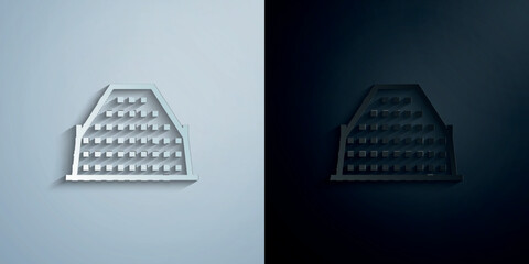 Poster - Building paper icon with shadow vector illustration