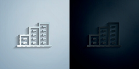 Poster - Building paper icon with shadow vector illustration