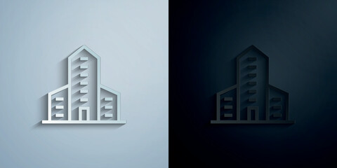 Poster - Building paper icon with shadow vector illustration
