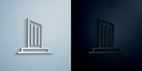 Poster - Building paper icon with shadow vector illustration