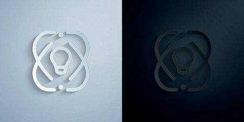 Poster - lamp idea creative paper icon with shadow vector illustration