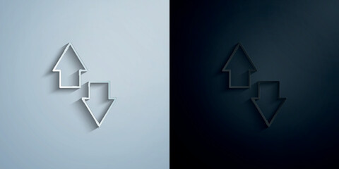 Poster - Up arrows paper icon with shadow vector illustration
