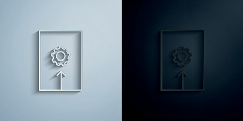 Fototapete - Settings paper icon with shadow vector illustration