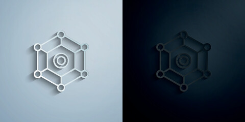 Poster - Seo data server paper icon with shadow vector illustration