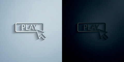 Fototapete - Cursor play paper icon with shadow vector illustration