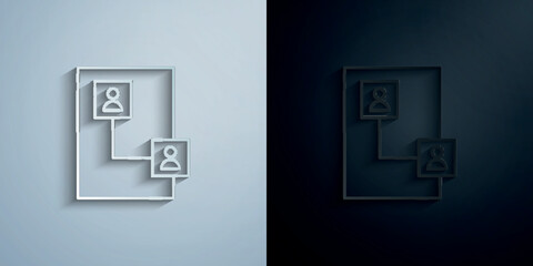 Poster - Connect network paper icon with shadow vector illustration