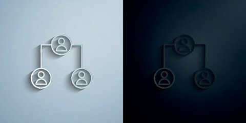 Poster - Connect network paper icon with shadow vector illustration