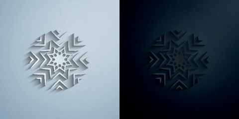 Poster - Snowflake paper icon with shadow vector illustration