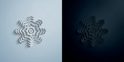 Poster - Snowflake paper icon with shadow vector illustration