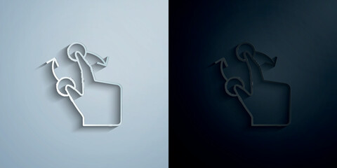 Poster - Finger, touch, move paper icon with shadow vector illustration