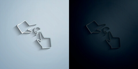 Poster - Drag free, touch, fingers paper icon with shadow vector illustration