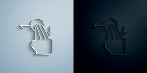 Poster - Finger, push, touch paper icon with shadow vector illustration