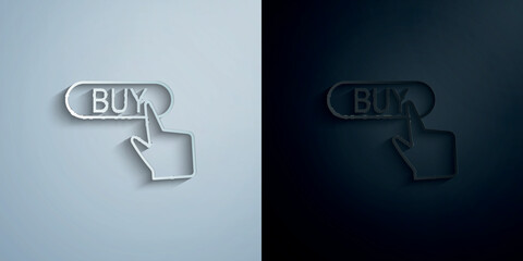 Poster - Finger, buy, touch paper icon with shadow vector illustration