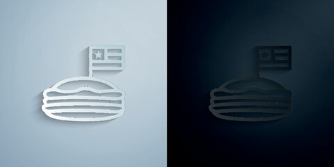 Poster - Hotdog, usa paper icon with shadow vector illustration