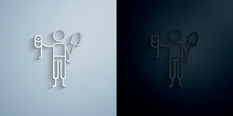Poster - constructor, adventure paper icon with shadow vector illustration