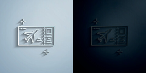 Poster - Boarding pass, airport paper icon with shadow vector illustration
