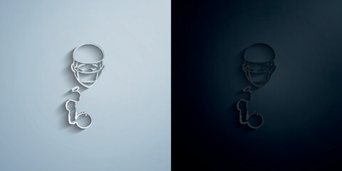 Poster - Doctor avatar sketch style paper icon with shadow vector illustration