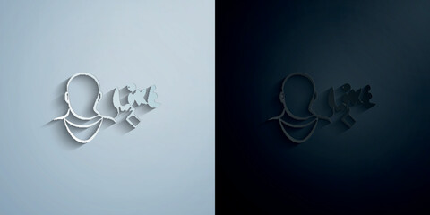 Poster - Graffiti artist avatar sketch style paper icon with shadow vector illustration