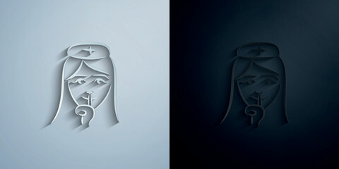 Poster - Nurse avatar sketch style paper icon with shadow vector illustration