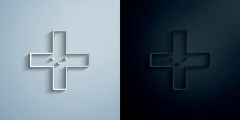 Poster - hospital paper icon with shadow vector illustration