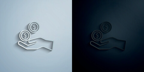 Poster - Salary from donation paper icon with shadow vector illustration