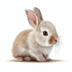 cute rabbit on white background. generative art